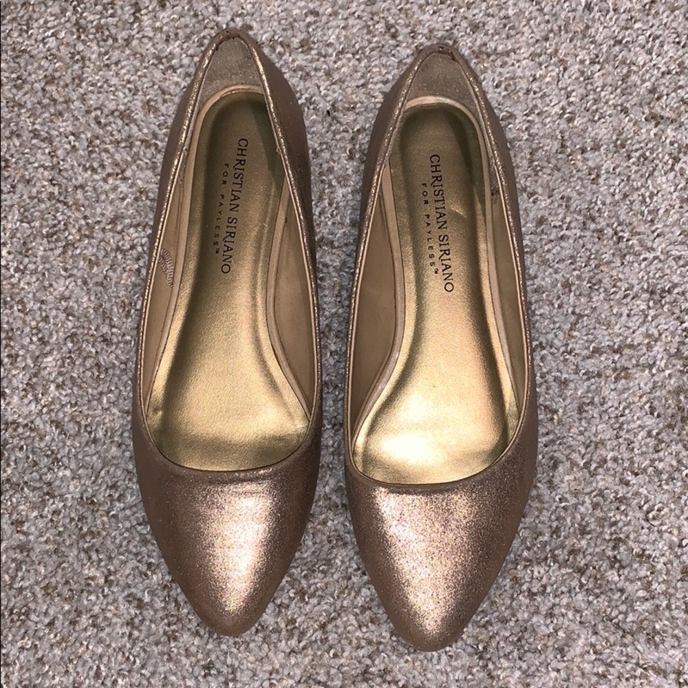 Gold metallic flats